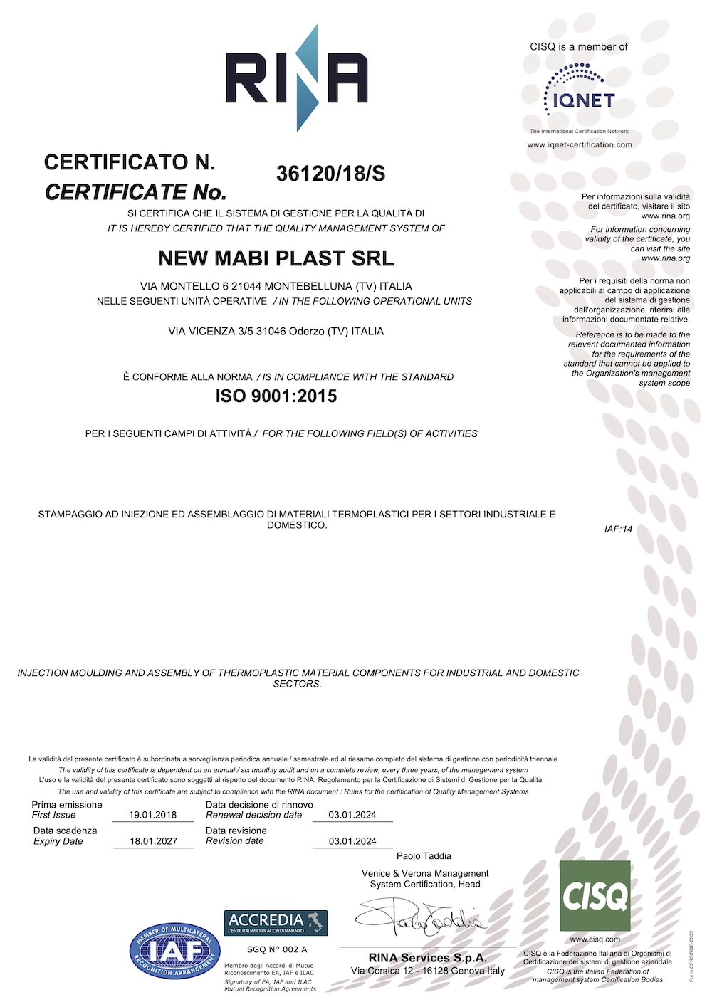 Certificazioni